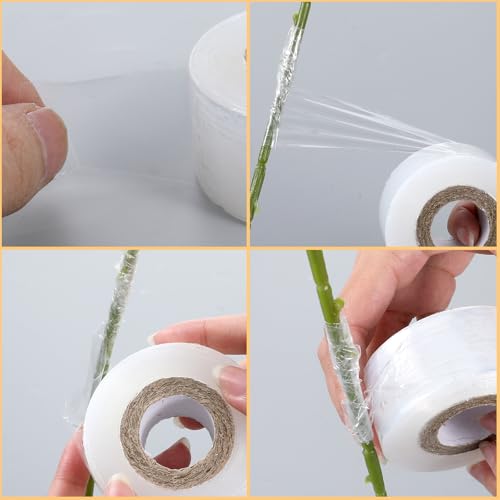 Image of QfwdfcTrenz Grafting Tape, 3cm x 150M Stretchable Garden Plants Repair Budding Tapes Nursery Sealing Tapes Grafting Clear Film Garden Hand Tools for Fruit, Floral, Tree and Plants