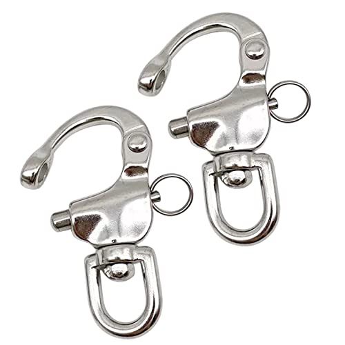 Swivel Snap Shackle Quick Release Bail Rigging Sailing Boat Marine 316 Stainless Steel Clip (2-3/4 Inch-2 Pcs) #TOP4
