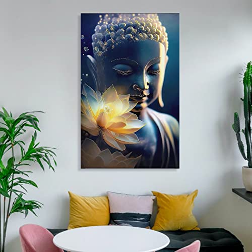 Shakyamuni Buddha Digital Art Painting Religious Art Poster Canvas Wall Art Prints For Wall Decor Room Decor Bedroom Decor Gifts 24X36Inch(60X90Cm) Frame-Style #TOP5