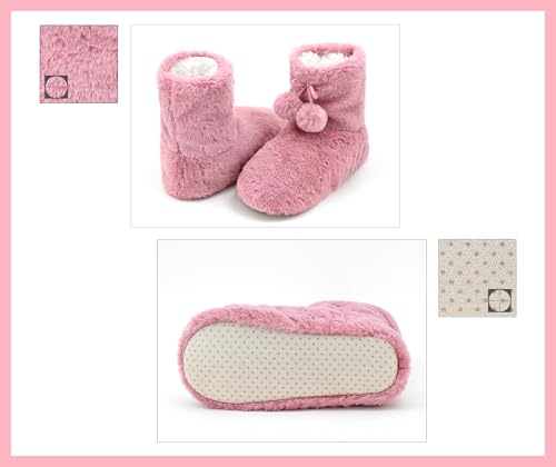 Image of DICUIRD Womens Thick & Warm Slipper Socks with Grippers - Christmas House Slippers