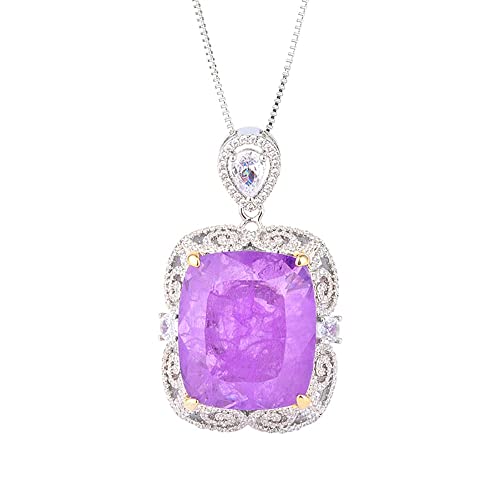 Collar de cadena con colgante de amatista de 20x23,0mm para mujer, accesorios de joyería, regalo femenino
