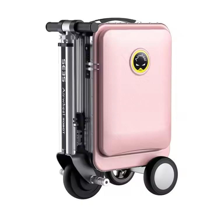20L SE3S Smart Electric Suitcase Portable Rideable Travel Riding Suitcase, USB Charging Carry on Luggage with Wheels,Speed 13km/h, Luggage for Adults Travel (pink)2