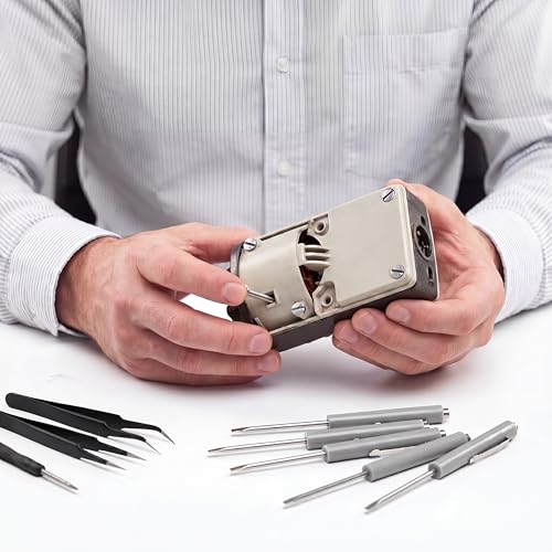 Image of Honoson 25 Pcs Pocket Screwdriver Mini Tops and Pocket Clips Magnetic Slotted Small Screw Driver with a Single Blade Head for Mechanical, Electrician (Gray)