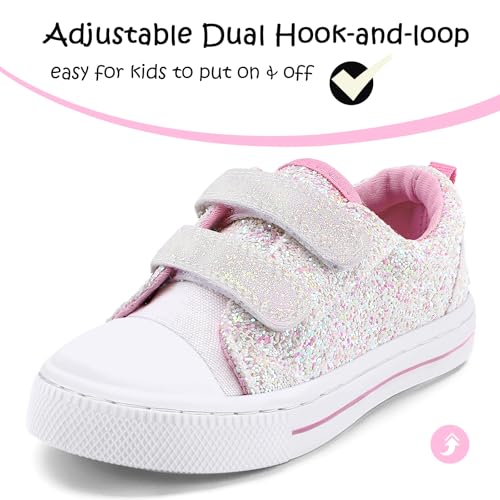 Image of K KomForme Toddler Sneakers Girls Shoes with Dual Hook and Loops | Comfortable, Lightweight