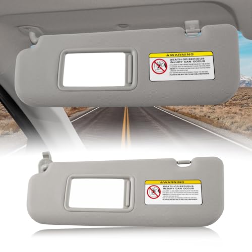 Car Sun Visor Fit for Hyundai Elantra 2011 2012 2013 2014 2015? Sun Visor with Vanity Mirror Cover Plate for Blocking Sunlight 852103X000TX (Gray, Left Driver Side)