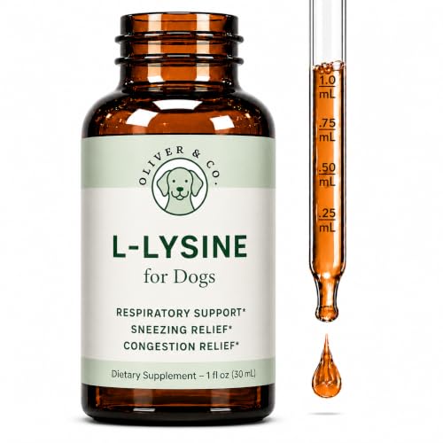 Lysine for Dogs - Dog Sneezing Relief - Dog Allergy Relief - May Help with Respiratory Health Sneezing Runny Nose & Much More - L-Lysine for Dogs - 1 fl oz - Bacon Flavor