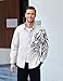 COOFANDY Mens Print Button Down Dress Shirt Fashion Long Sleeve Casual Shirts,White 1,3X-Large