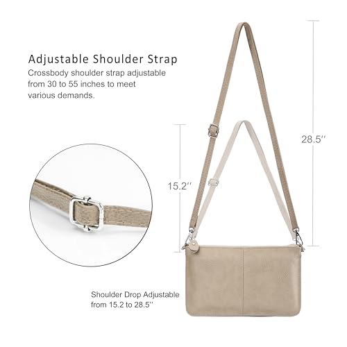 Image of befen Genuine Leather Wristlet Clutch Wallet Purses Small Crossbody Bags for Women with RFID Blocking Card Slots