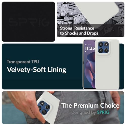 Image of SPRIG Compatible with Moto Edge 60 Stylus Premium SilkTone Back Cover Drop Tested Shock Proof Mobile Case for Men, Women, Boys and Girls with Camera Protection (Light Grey)