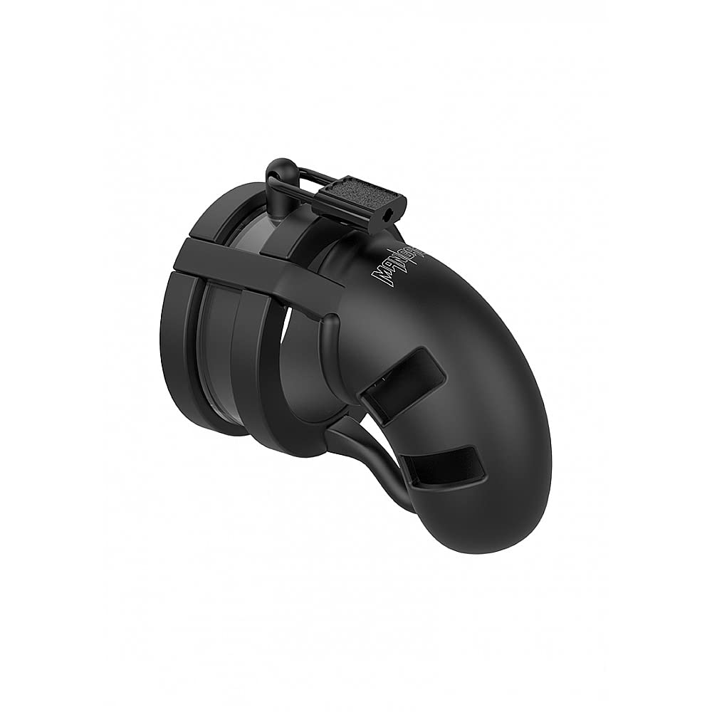 Shots ManCage - Model 18 Chastity Silicone Cage Ballsplitter 3.5" - Black