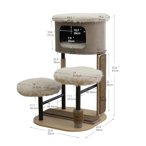 Árbol para Gatos Moderno de 4 Niveles con Sisal y Perchas miniatura 2