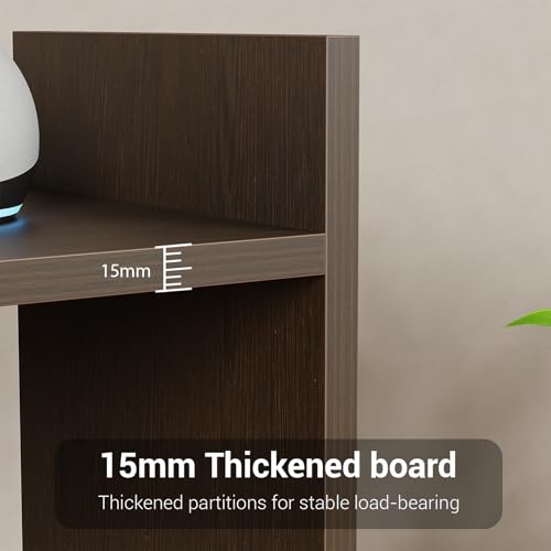 Image of Lukzer Multipurpose Storage Rack - Adjustable Engineered Wood Bookcase & Display Stand for Living Room & Bedroom (MR-011 /Wenge) DIY