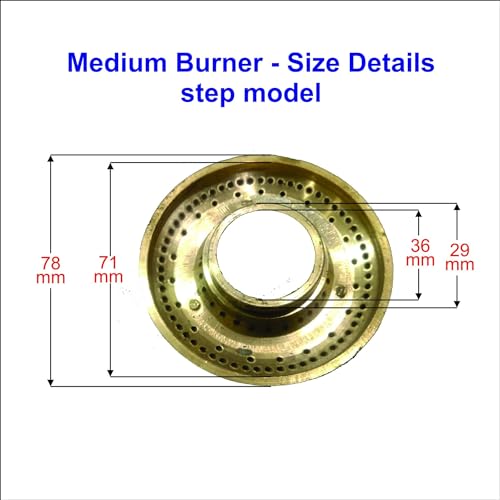 Image of AST? Brass Burner Cap Set of 2 Suitable for all Prestige Brand Auto Ignition Gas Stoves (1 Medium - 7.8 Cm, 1 Small - 6.8 Cm)