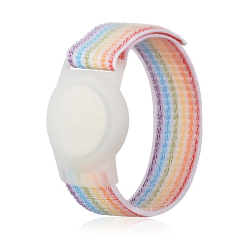 Nylon Airtag Armband Kinder, AirTags Weiche Silikon-Uhrenarmbänder, GPS-Tracker-Uhrenarmband, Anti-Kratz-Schutz für die Positionierung des Airtag-Tracking-Armbands (Regenbogen) Nylon Airtag Armband Kinder, AirTags Weiche Silikon-Uhrenarmbänder, GPS-Tracker-Uhrenarmband, Anti-Kratz-Schutz für die Positionierung des Airtag-Tracking-Armbands (Regenbogen)