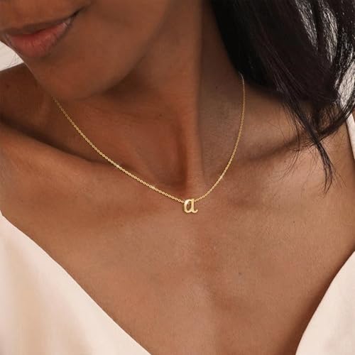 Initial Necklaces for Women Trendy, Dainty Gold Letter Necklace Tiny A-Z Pendant, 14K Gold Plated Cute Personlized Name Chain Gold Jewelry Necklace for Women Gift3