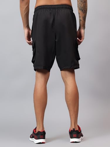 Image of Vector X Regular Fit Solid Cargo Sports Shorts for Men| Stylish & Comfortable| Casual, Hiking, Running & Outdoor Shorts Both Side Zipper Cargo Pockets