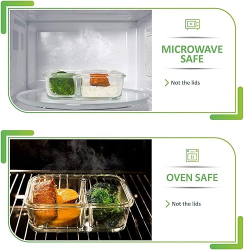 Glass Containers 2 Compartments