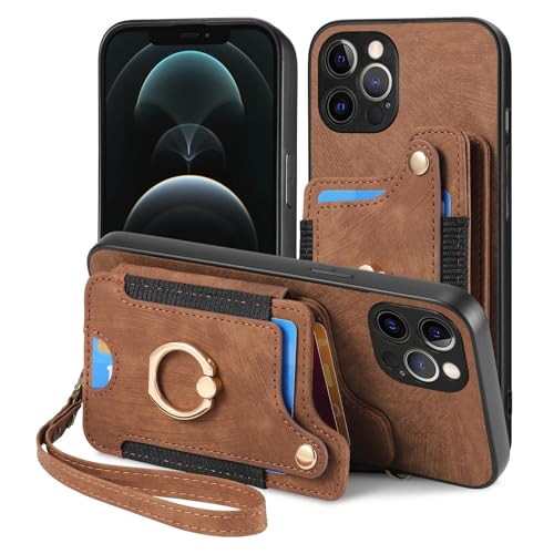 Étui antichoc iPhone 12 Pro marron pour protéger votre écran et ranger vos cartes