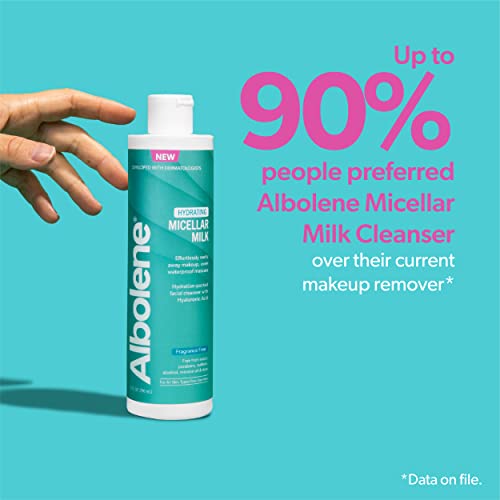 Albolene Micellar Milk Face Cleanser, Micellar Water Alternative, Makeup Remover And Cleansing Balm With Hyaluronic Acid, 10 Fl Oz #TOP2