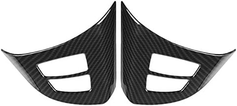 Car Decoration Cover Button Trim 2pcs Carbon Fiber Steering Wheel Button Frame Decoration Cover Trim for X5 E70 2008-2013