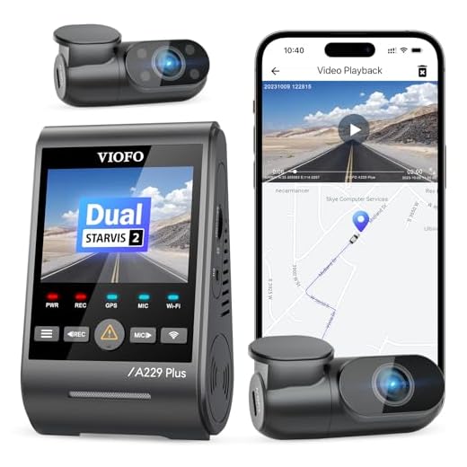 VIOFO A229 Plus 3 Channel Dash Cam, Dual STARVIS 2 Sensors, 3-Channel HDR, 1440P+1440P+1080P Front Inside and Rear Car Camera, 5GHz Wi-Fi, Voice Control, Ultra-Precise GPS, 24 Hours Parking Mode