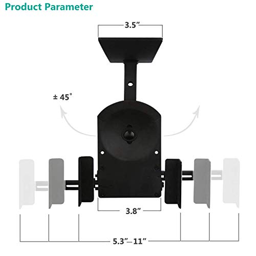 WALI Dual Side Clamping Bookshelf Speaker Wall Mounting Bracket for Large Surrounding Sound Speakers, Hold up to 55 lbs. (SWM201), Black
