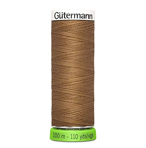 Gutermann 723860 887 Coser todo el hilo 100% reciclado del poliéster 100mtr, jarabe de oro, talla única