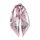 HIHELO Bandanas de impresión bandas para el cabello para niñas y mujeres bufanda cuadrada de satén turbante diadema accesorios para el cabello vintage-kk