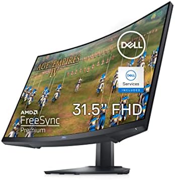 Dell S3222HG 32-inch 165Hz Curved Gaming Monitor - Full HD (1920 x 1080) Display, 1800R Curvature, AMD FreeSync, 4ms Grey-to-Grey Response Time (Super Fast Mode), 16.7 Million Colors - Black
