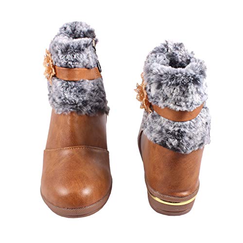 Image of Brown Long Shoes Booties for Baby Girls of 3 Years | 4 Years | 5 Years | 6 Years | 7 Years | 8 Years | 9 Years