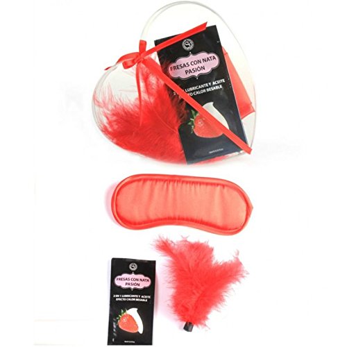 SECRETPLAY KIT KISS LOVE ANTIFAZ + PLUMA + MONODOSIS FRESA Y NATA