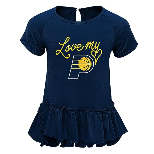 Outerstuff Indiana Pacers NBA Girls Toddler (2T-4T) Team Love Short Sleeve Top & Pant Set, Navy/Grey 3T