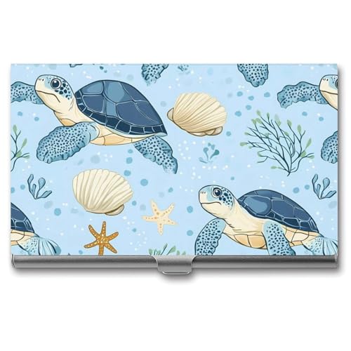 Sea Turtle Business Card Case Pocket Card Holder Slim Card Wallet for Men Women