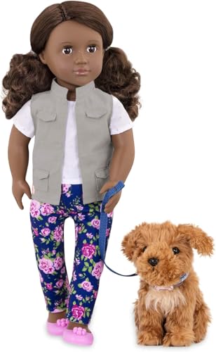 Our Generation – Malia – 46 cm-Puppe & Haustier – Braune Augen & brünettes Haar – Pudel Plüschtier – Vorgetäuschtes Spiel – Spielzeug für Kinder ab 3 Jahren