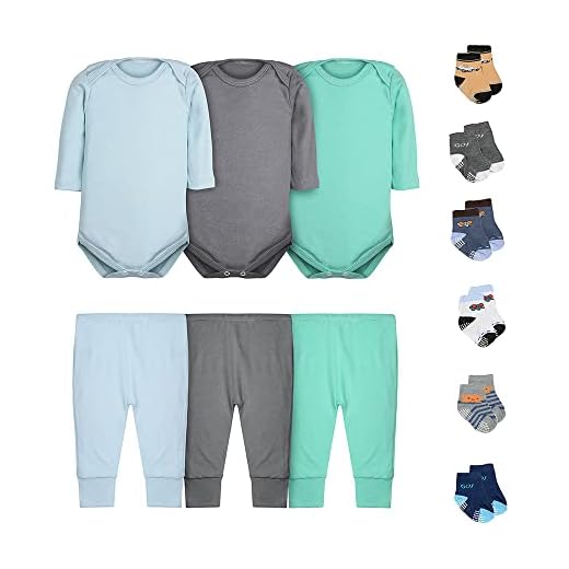 Kit 12 Peças Body Bebê Menino Manga Longa Calça Mijão e Meias Tamanho:G;Cor:Azul