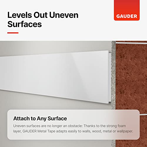 Gauder Self-Adhesive Metal Tape | Thin Metal Strips For Magnets, Tonies® Figures & Shelves | Ferrous Tape (10 Ft) #TOP4
