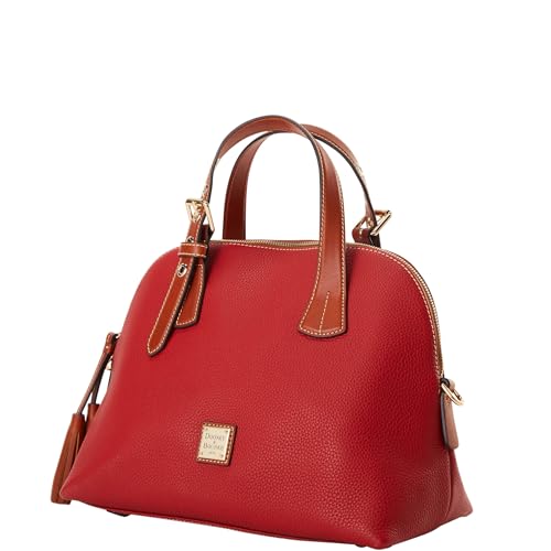 Dooney & Bourke Leather Satchel Bags for Women, Pebble Grain Aubrey Small Satchel Handbag with Crossbody Strap2