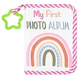 Baby Fotoalbum Stoff Unterbringen 14x18 cm Foto, Baby Fotobuch Stoff mit Sternhaken Sicherheitsspiegel für Kinder Säuglinge Neugeborene (Farbe)