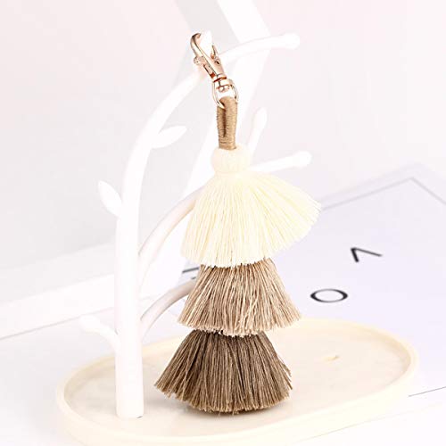 ZOONAI Women Colorful Tassels Charm Keychain Car Keyring Holder Bag Wallet Purse