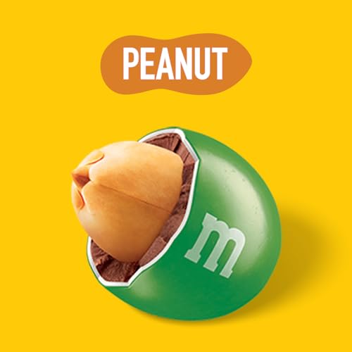 M&M’s Peanut, Schokoladen Großpackung, 24 x 45g, Erdnussgeschmack Schokolinsen, Schokoladen Geschenk (1080g)