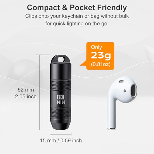 Image of 2-Pack Mini Keychain Flashlights, 100 Lumens, USB-C, Black