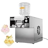 Deerouスノーフレーク製氷機 業務用自動スノーフレークアイスマシン、110v 小型スノーコーンスラッシーメーカー、アイスクリームかき氷機、スノーフレークアイスシェーバー、製氷60kg/24時間、120kg/24時間 、速度調整可能、レストラン、スーパーマーケット、カフェ用 (60kg/日,空冷式スノーフレーク製氷機)