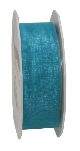 C.E. Pattberg Sheer Organza Ribbon Turquoise, 27 Yards Gift Wrap Ribbon, 1 inch Width, Accessories for Decoration & Handicrafts, Decoration Ribbon for Presents, for Every Occasion