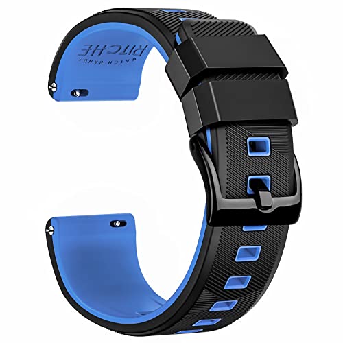 Ritche Silicone Watch Band 18mm 20mm 22mm Quick Release Rubber Watch Bands for Men Women, Valentine's day gifts for him or her