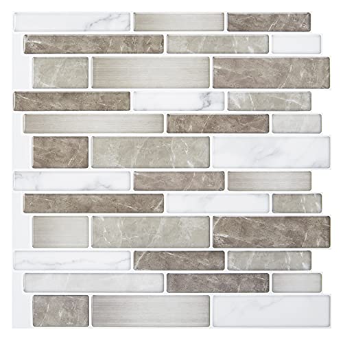 Azulejos autoadhesivos para el entrepaño de la cocina con diseño de mármol pack de 10 unidades de 30 x 30 cm