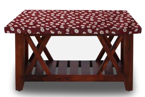 Image of The Furnishing Tree Elastic Rectangular Center Tpoy Table Cover WxL 12x60 in Inches Polyester Floral Pattern Red White