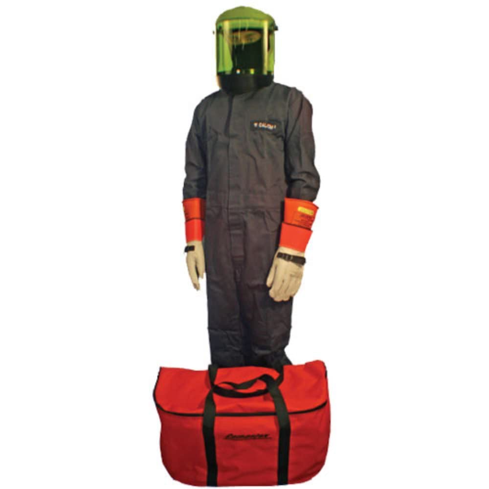 Cementex CFRCA12-4X Arc Flash Rated Task Wear Duffel Bag Kit with FR Treated Cotton Coveralls (No Gloves), Rating: 12 Calories, Color: Navy, Size: 4X-Large