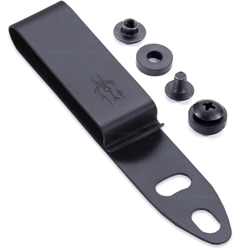 DCC 1 Series Metal Belt Clip - (SHS Model) - (Fits Up to 1.75 Inch Belts) - (Gray) - (w/Hardware) - USA Made - Spring Steel Clip with Cant Adjustable Slots - Corrosion Resistant - Secure IWB Carry