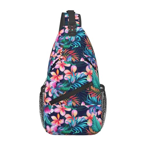 Tropical Flowers Stylish Men'S Messenger Bag - Durable Polyester, Huge Capacity & Adjustable Strap
