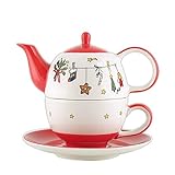 Mila Keramik Tee-Set: Tea for One, Es Weihnachtet sehr | MI-99163 | 4045303991637
